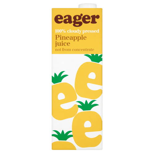 eager Pineapple Juice 100% Cloudy Pressed 1 Litre (Not from Concentrate)
