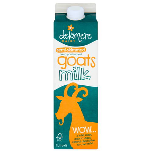 Delamere Dairy Semi Skimmed Goat's Milk 1 Litre