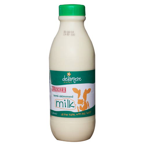 Delamere Sterilised Semi Skimmed Milk (500ml) Glass Bottle 