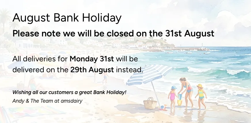 Closed 31st August, deliveries brought forward to saturday prior