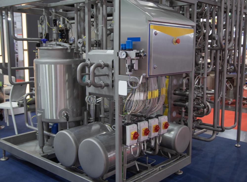 Picture showing milk processing industrial equipment