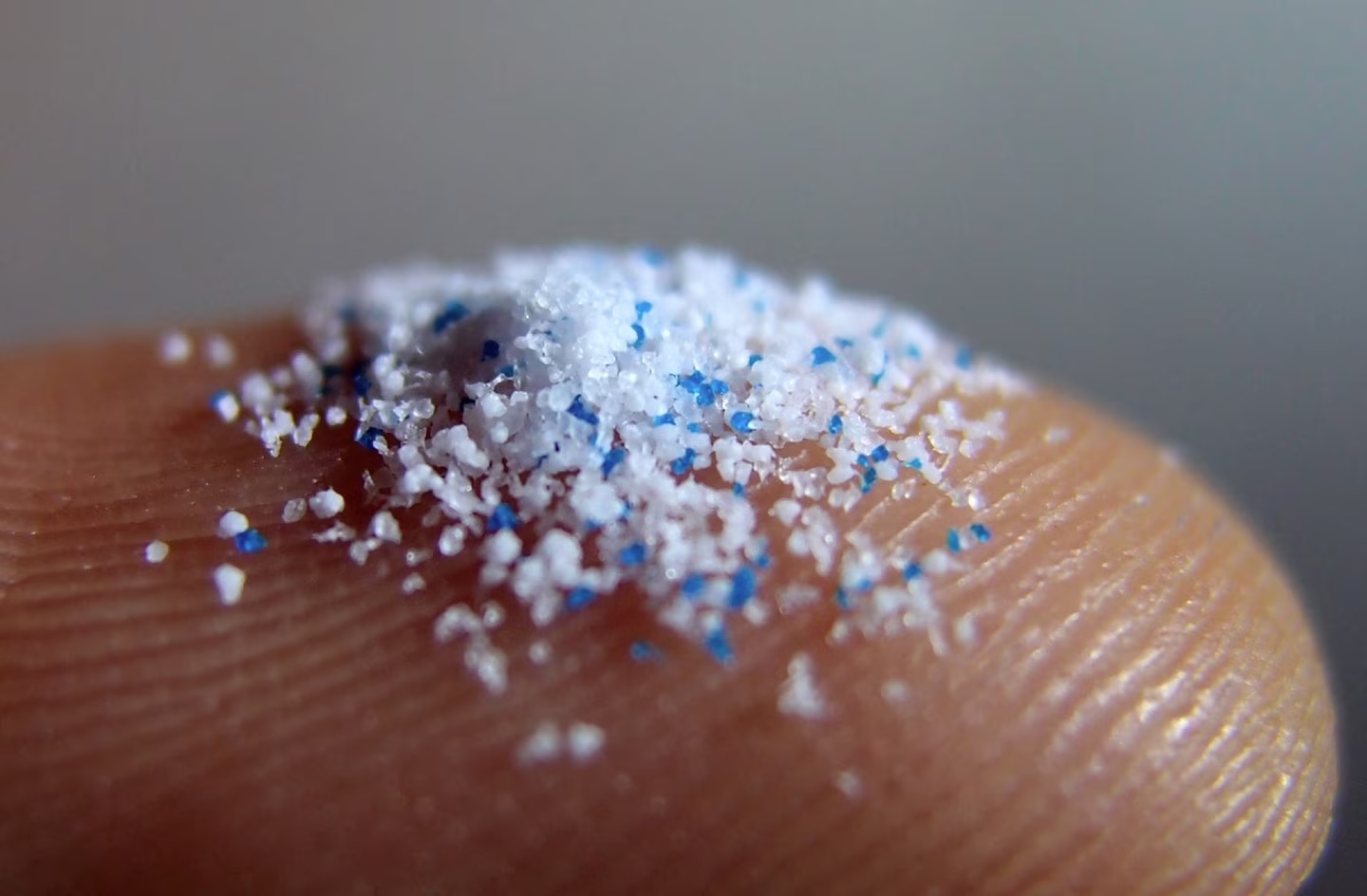 microplastics floating in water